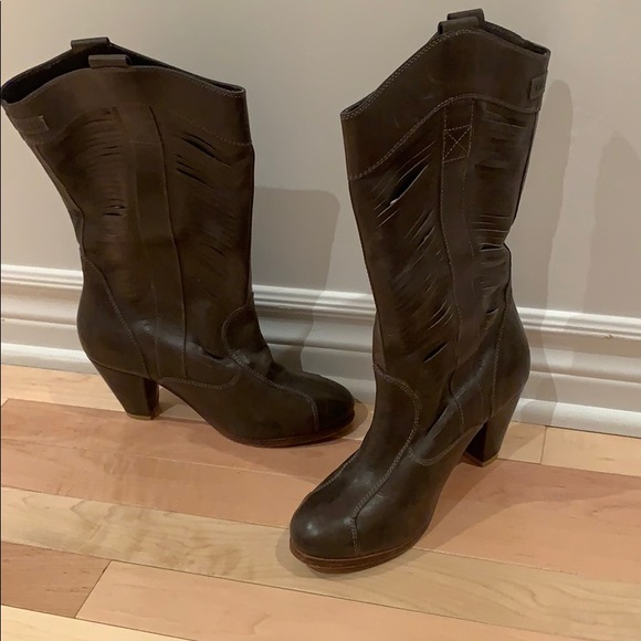 Diesel grey leather boots - Picture 4 of 4